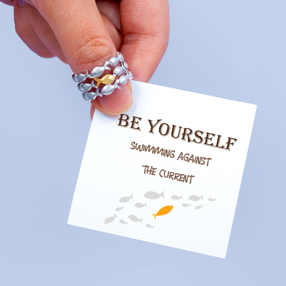 "Be yourself" Fish Ring