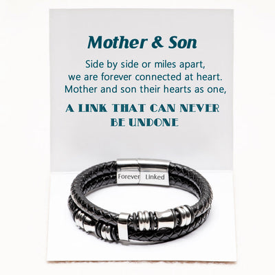 To My Son "A link can never be undone" Leather Braided Bracelet