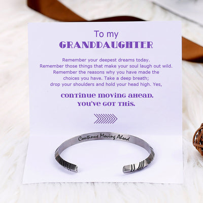 To My Granddaughter "Moving forward" Line Bracelet