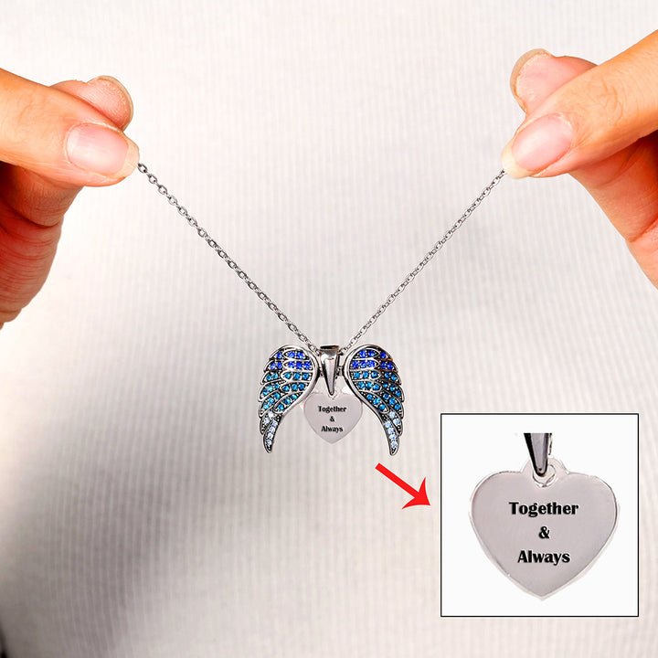 To My Granddaughter "Lover Forever" Wings Necklace