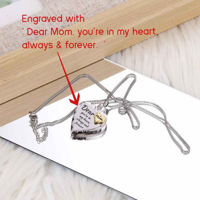 To My Mom"Dear Mom you're in my heart, always & forever." Necklace[💞 Necklace +💌 Gift Card + 🎁 Gift Box + 💐 Gift Bouquet] - SARAH'S WHISPER