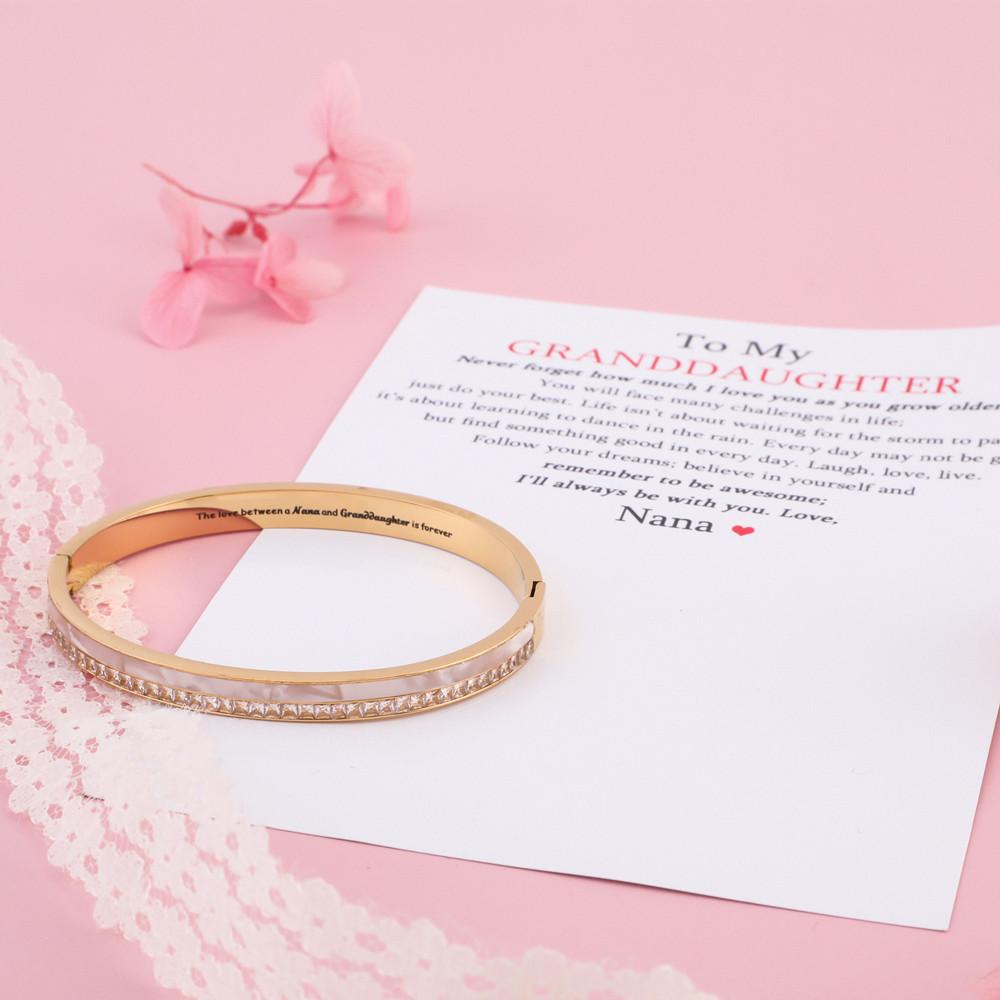 To My GRANDDAUGHTER "The love between a Nana and Granddaughter is forever" Diamond And Fritillary Bracelet - SARAH'S WHISPER