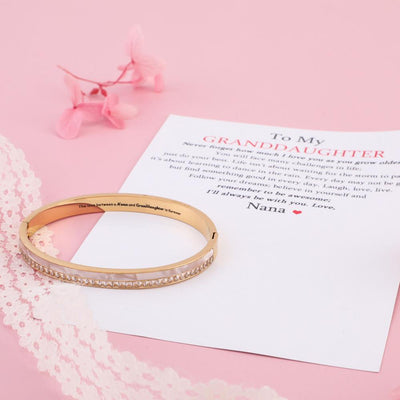 To My GRANDDAUGHTER "The love between a Nana and Granddaughter is forever" Diamond And Fritillary Bracelet - SARAH'S WHISPER