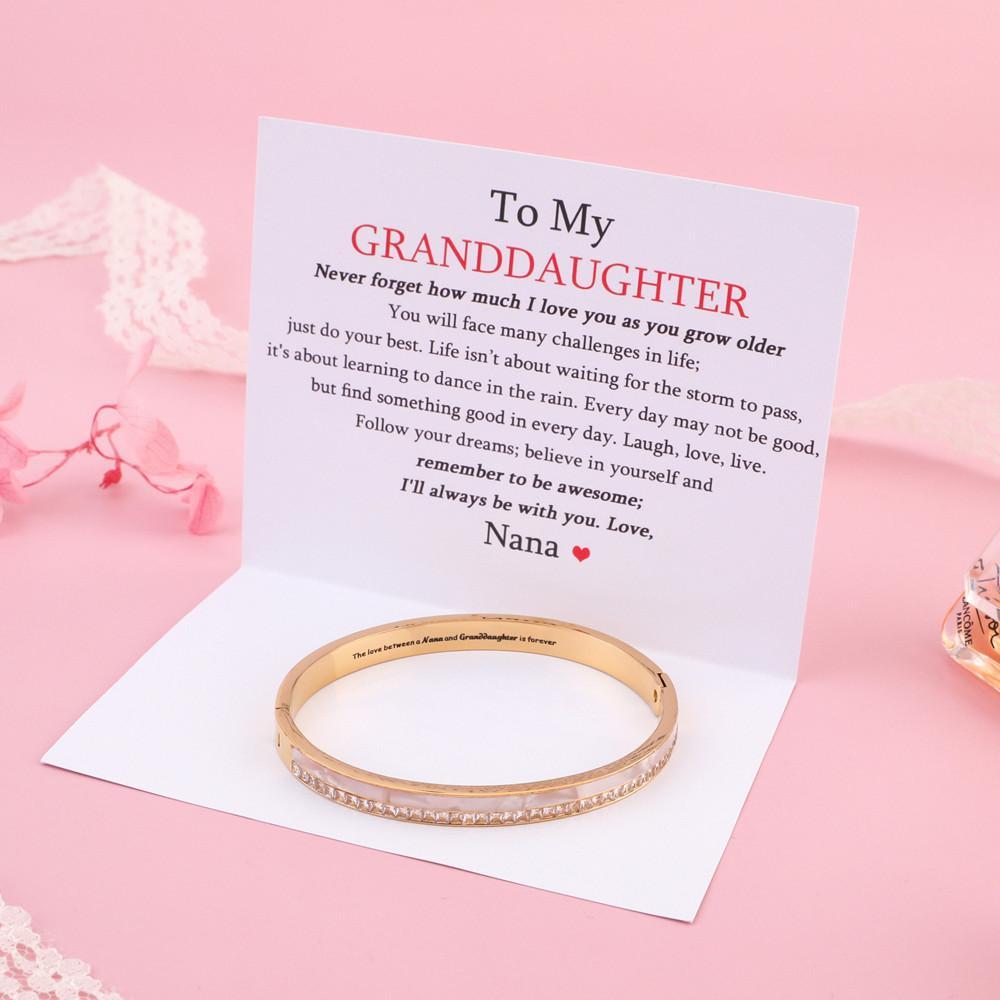[Optional Address] To My GRANDDAUGHTER "The love between a [Nana] and Granddaughter is forever" Diamond And Fritillary Bracelet [💞 Bracelet +💌 Gift Card + 🎁 Gift Box + 💐 Gift Bouquet] - SARAH'S WHISPER