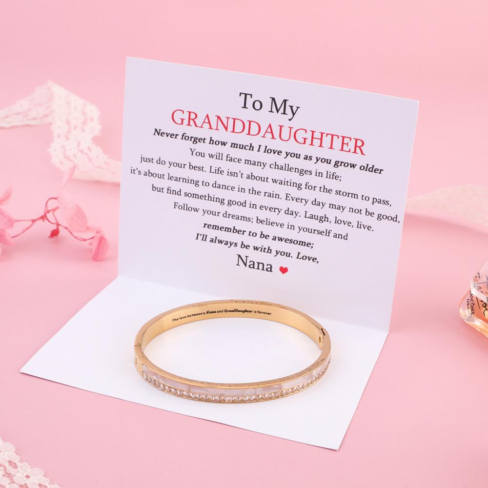 To My GRANDDAUGHTER "The love between a Nana and Granddaughter is forever" Diamond And Fritillary Bracelet - SARAH'S WHISPER
