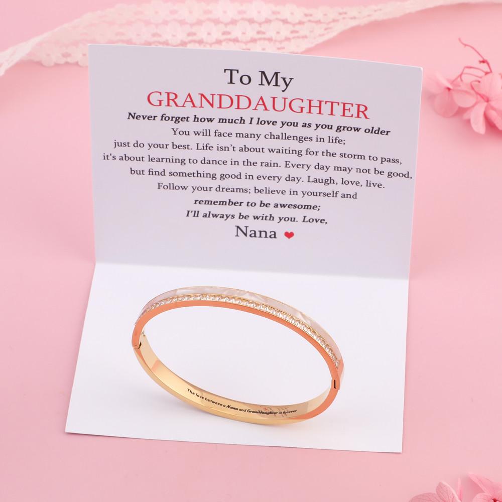 To My GRANDDAUGHTER "The love between a Nana and Granddaughter is forever" Diamond And Fritillary Bracelet - SARAH'S WHISPER
