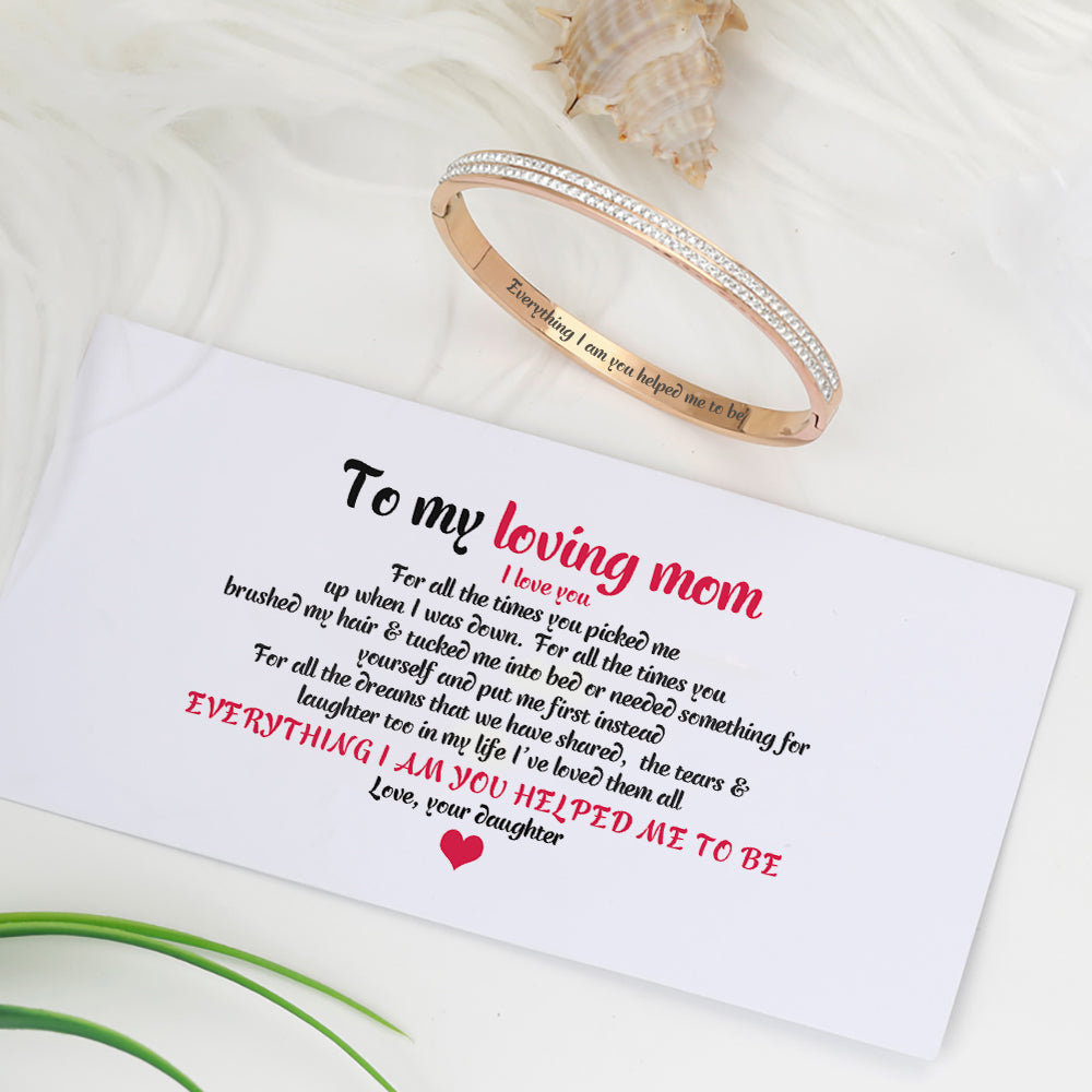 To my loving mom "Everything I am you helped me to be" Full Diamond Bracelet - SARAH'S WHISPER