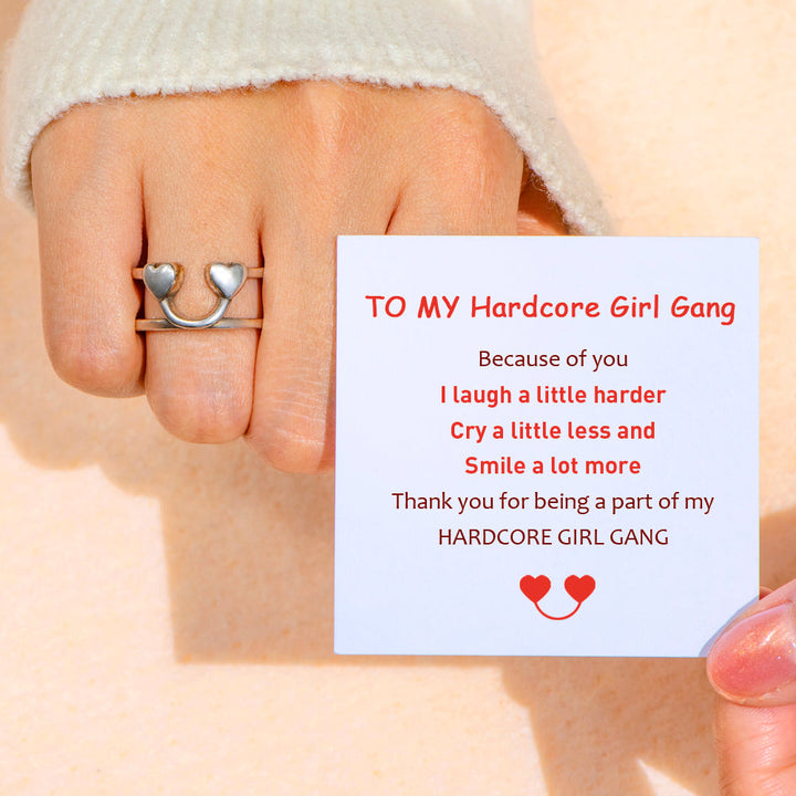To My Hardcore Girl Gang "Laugh & Smile" Happiness Ring