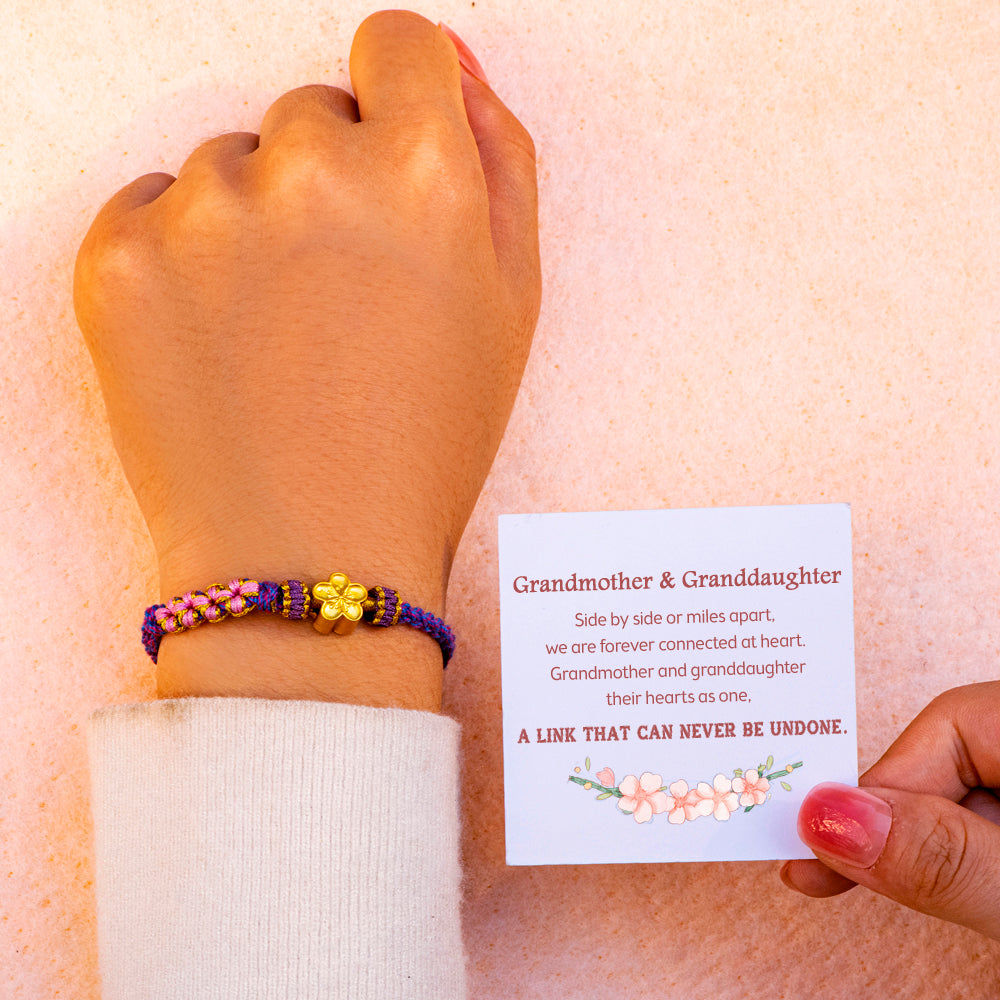 [Super Sale] To My Granddaughter "A link that can never be undone" Peach Blossom Bracelet