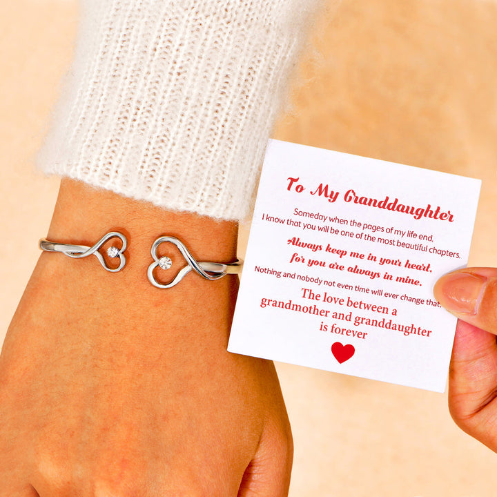 To My Granddaughter "Forever Love" Double Heart Bracelet