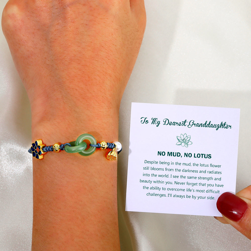 To My Dearest Granddaughter "NO MUD, NO LOTUS" Bracelet
