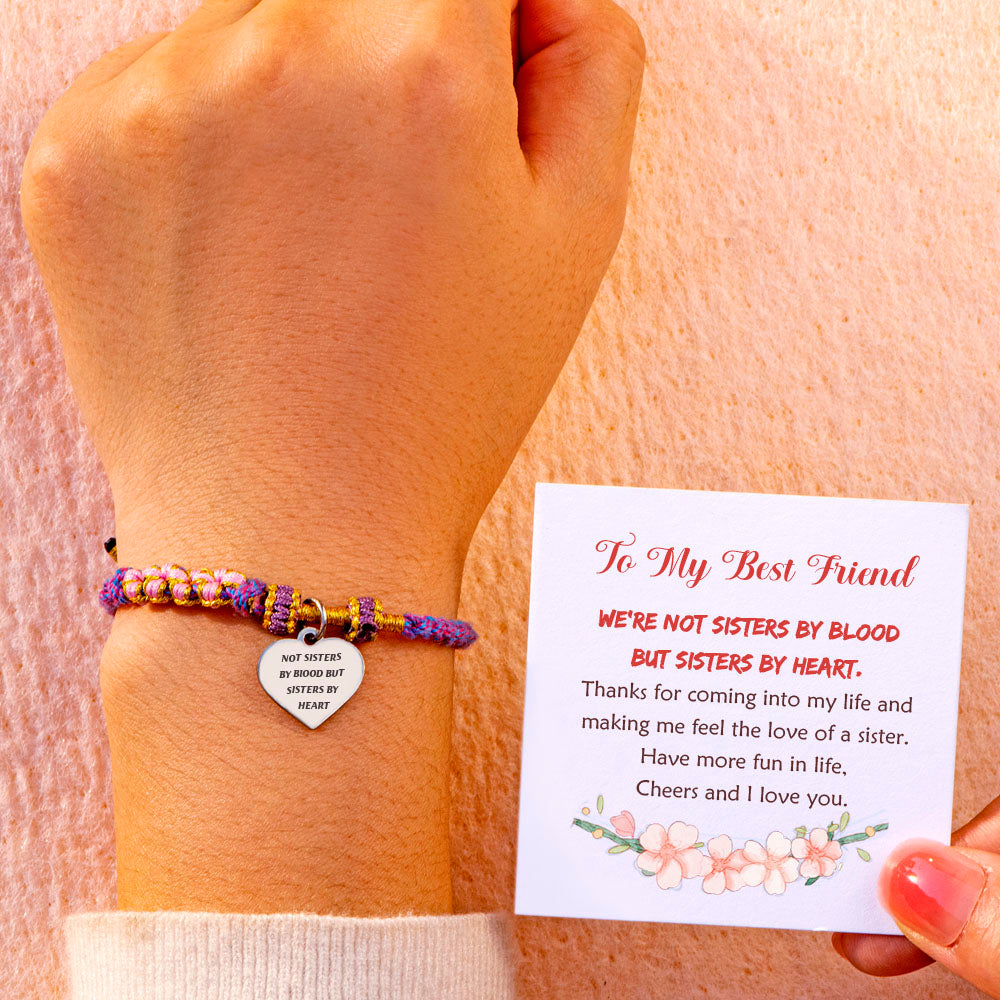 [Flash Sale] To My Best Friend "NOT SISTERS BY BlOOD BUT SISTERS BY HEART" Handmade Braided Bracelet