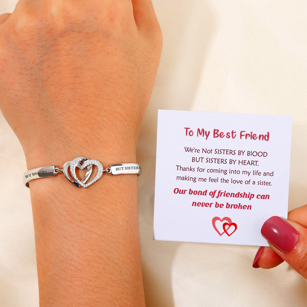 To My Best Friend "Bond of Friendship" Double Heart Bracelet