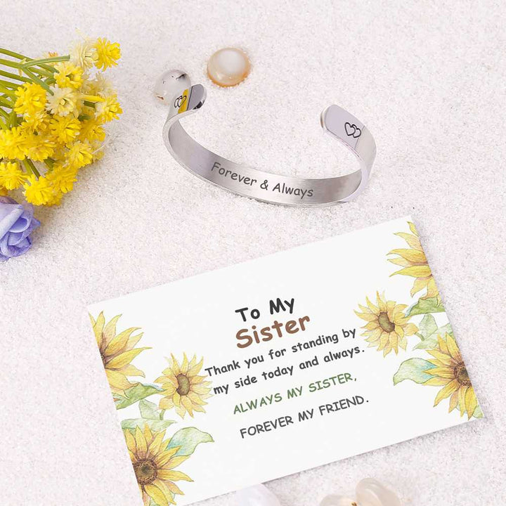 To My Sister "Forever & Always" Double Heart Bracelet - SARAH'S WHISPER