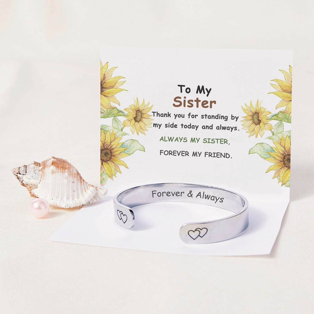 To My Sister "Forever & Always" Double Heart Bracelet - SARAH'S WHISPER