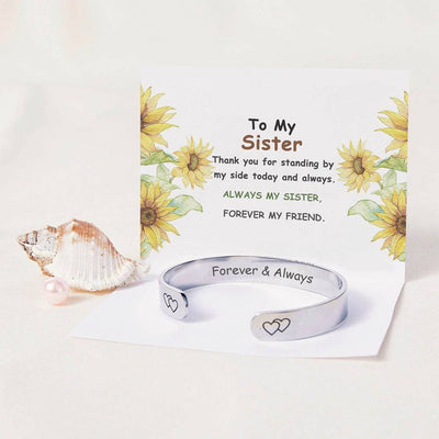 To My Sister "Forever & Always" Double Heart Bracelet - SARAH'S WHISPER