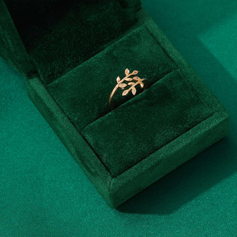 To My Daughter "BE-LEAF in yourself and grow through what you go through" Leaves Ring [🌿 Ring +💌 Gift Card + 🎁 Gift Bag + 💐 Gift Bouquet] - SARAH'S WHISPER