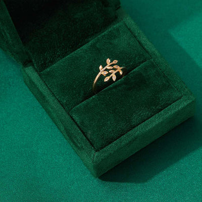To My Daughter "BE-LEAF in yourself and grow through what you go through" Leaves Ring [🌿 Ring +💌 Gift Card + 🎁 Gift Bag + 💐 Gift Bouquet] - SARAH'S WHISPER
