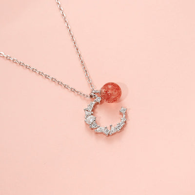 "You are berry special" Strawberry Crystal S925 Silver Necklace [💞 Necklace +💌 Gift Card + 🎁 Gift Bag + 💐 Gift Bouquet] - SARAH'S WHISPER