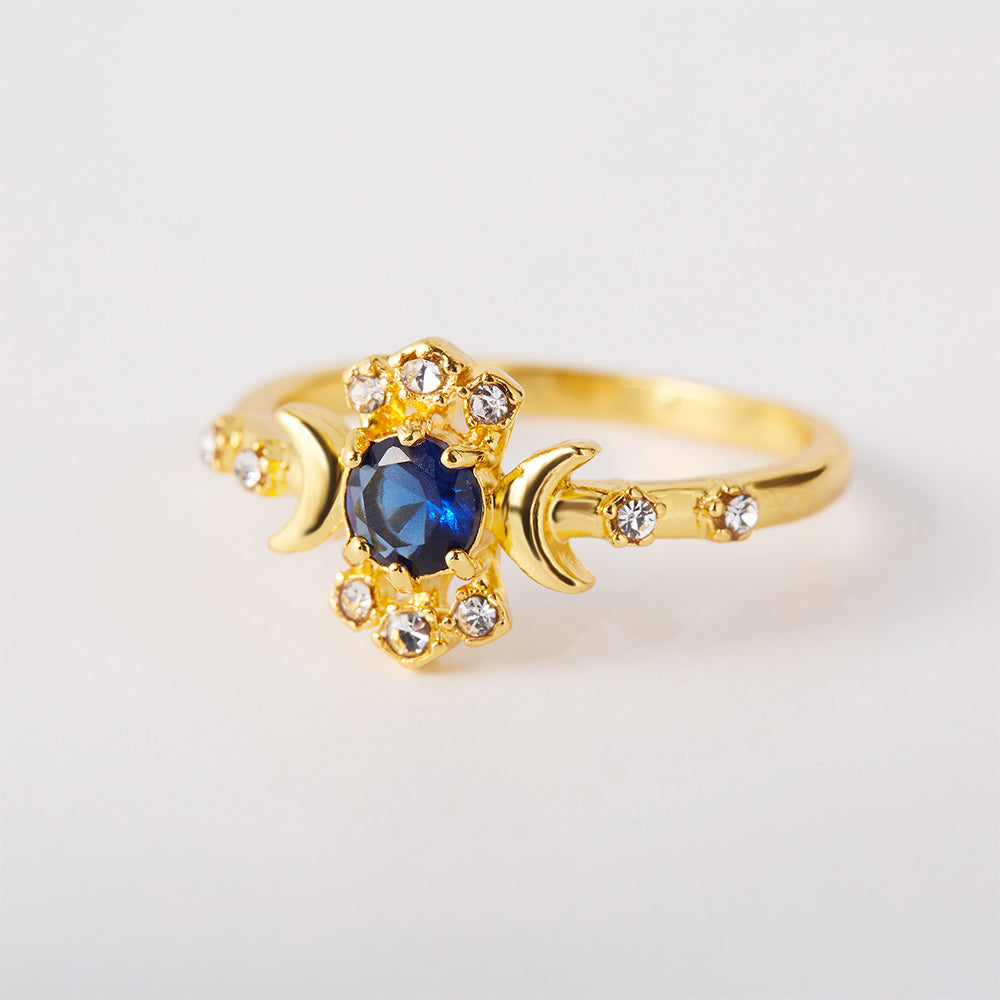 TO MY Best Friend "Let’s cherish our friendship as it’s precious and rare like a diamond" Moon & Star Ring [💞 Ring +💌 Gift Card + 🎁 Gift Bag + 💐 Gift Bouquet] - SARAH'S WHISPER