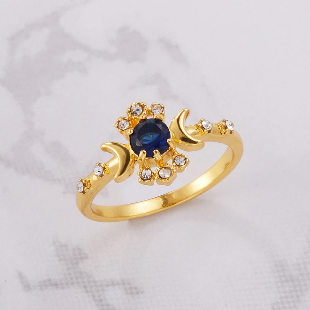 "I Love You to The Moon and Back" Moon & Star Ring [💞 Ring +💌 Gift Card + 🎁 Gift Bag + 💐 Gift Bouquet] - SARAH'S WHISPER