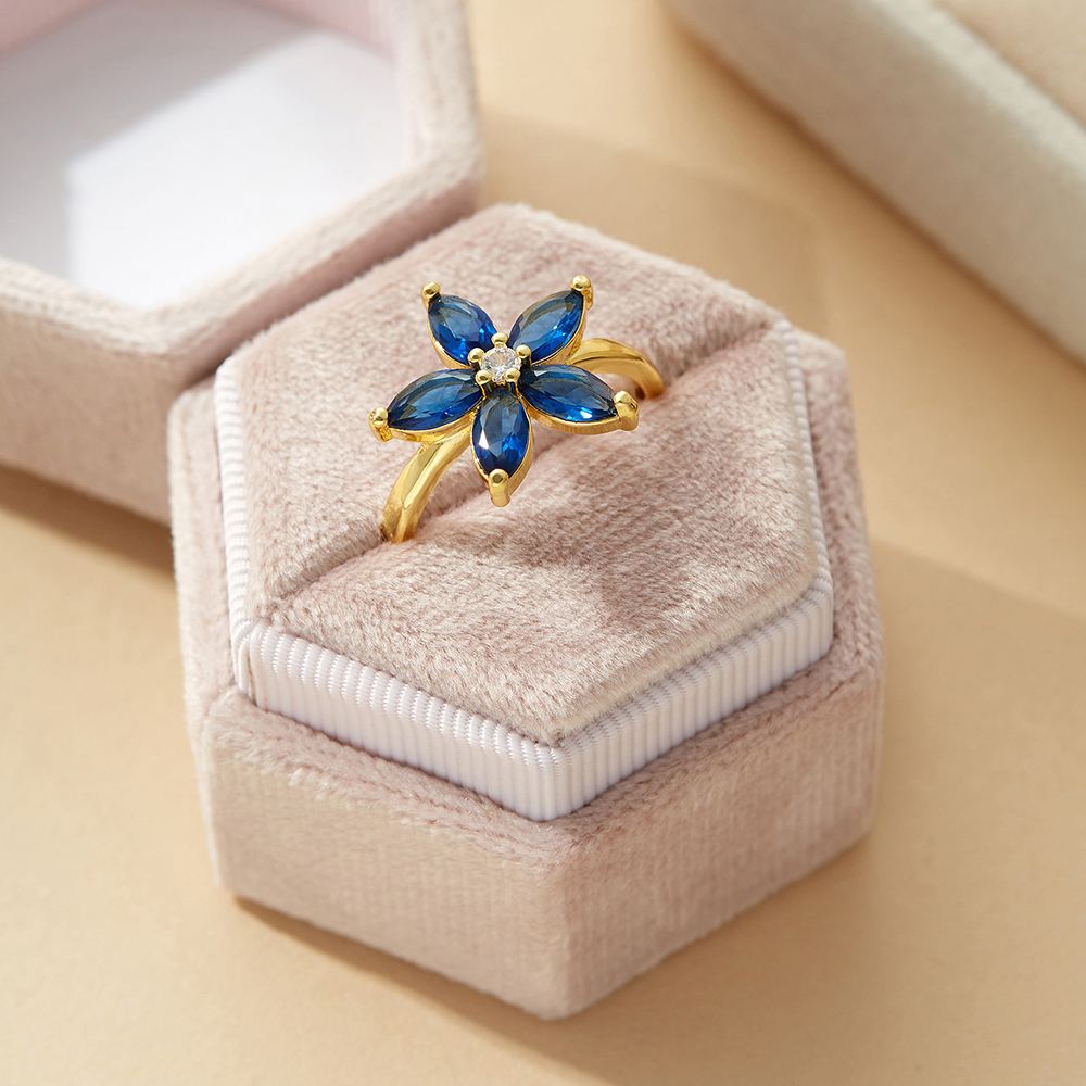 To My Friend "I will never forget what a great friend you are" Forget-Me-Not Flower Ring [💞 Ring +💌 Gift Card + 🎁 Gift Bag + 💐 Gift Bouquet] - SARAH'S WHISPER
