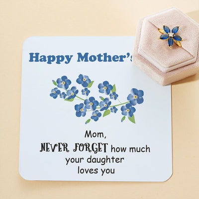 To My Mom "Mom, never forget how much your daughter loves you" Forget-Me-Not Flower Ring [💞 Ring +💌 Gift Card + 🎁 Gift Bag + 💐 Gift Bouquet] - SARAH'S WHISPER