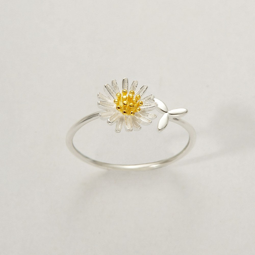 "I think about you every daisy" Sunflower Ring [💞 Ring +💌 Gift Card + 🎁 Gift Bag + 💐 Gift Bouquet] - SARAH'S WHISPER