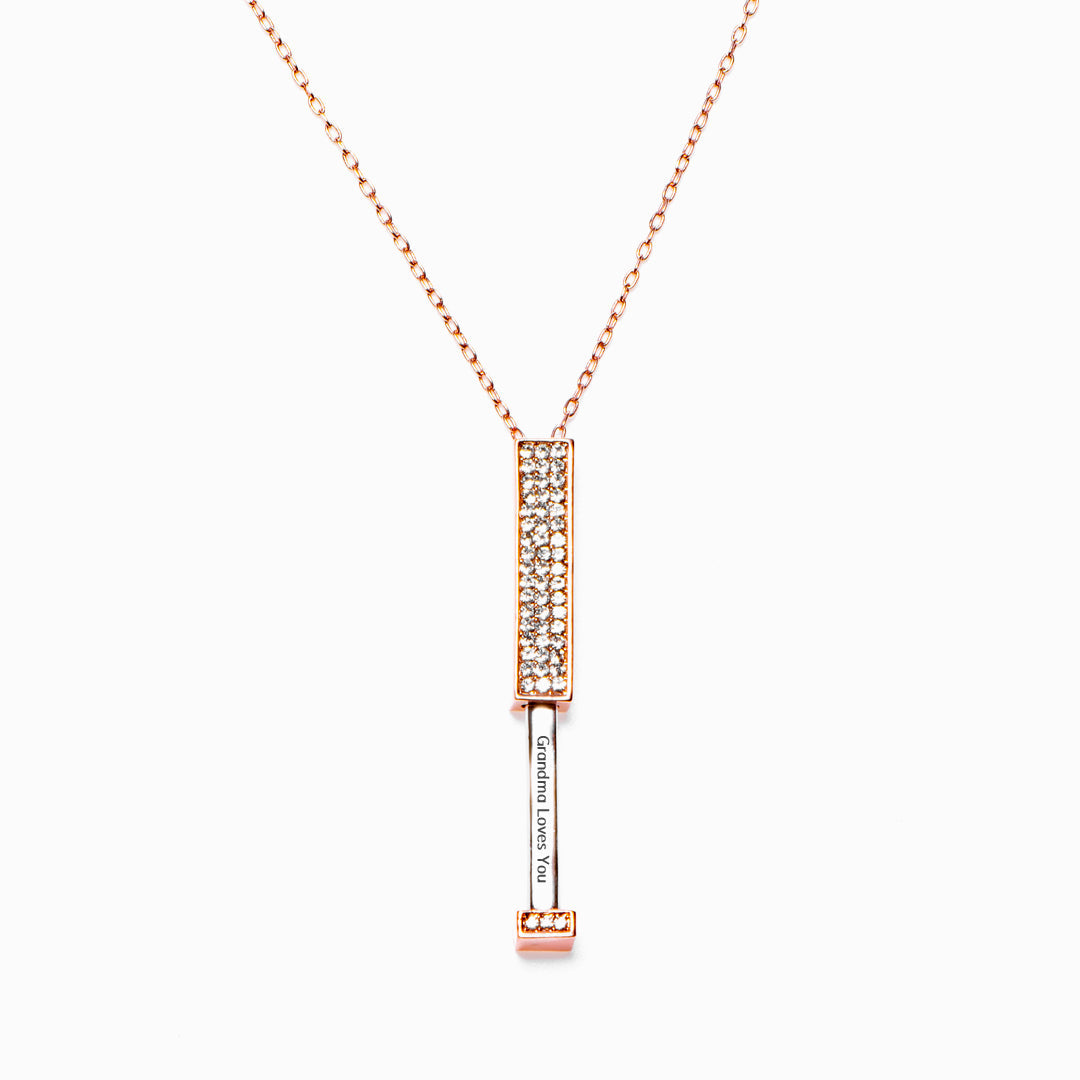 To My Granddaughter "Grandma Loves You" Diamond Necklace