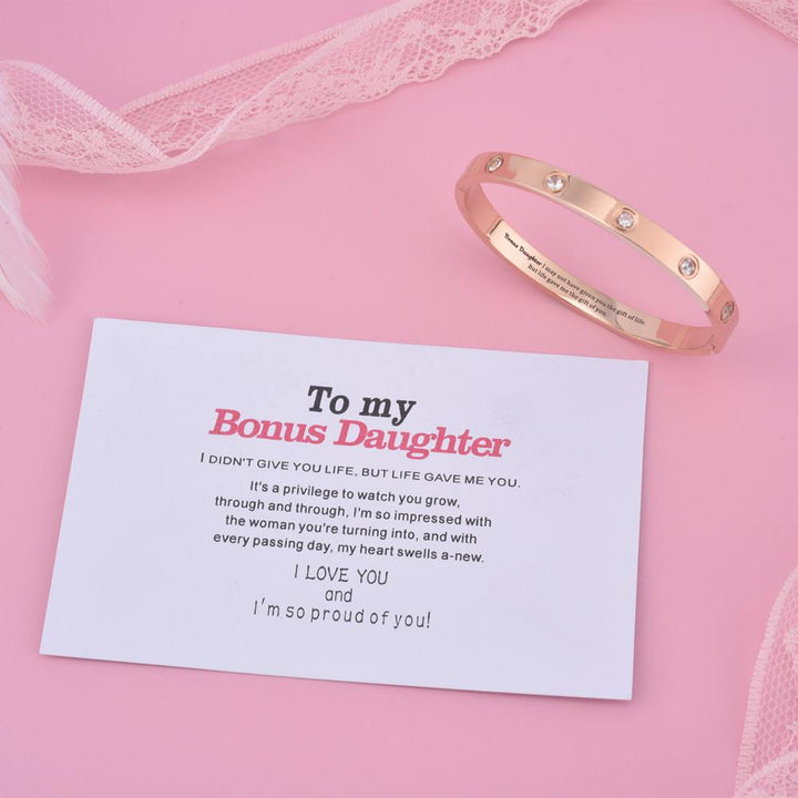 To My Bonus Daughter "Bonus Daughter I may not have given you the gift of life but life gave me the gift of you." Bracelet - SARAH'S WHISPER