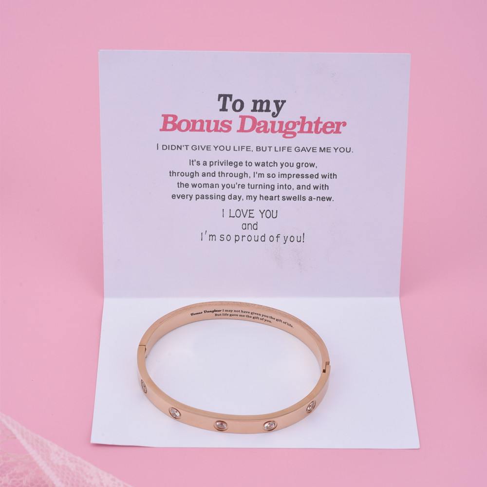 To My Bonus Daughter "Bonus Daughter I may not have given you the gift of life but life gave me the gift of you." Bracelet - SARAH'S WHISPER