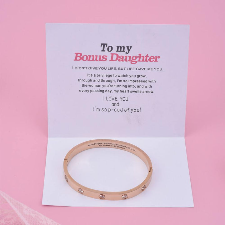 To My Bonus Daughter "Bonus Daughter I may not have given you the gift of life but life gave me the gift of you." Bracelet - SARAH'S WHISPER