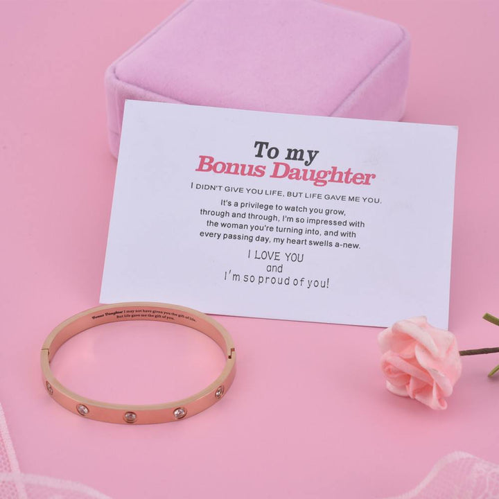 To My Bonus Daughter "Bonus Daughter I may not have given you the gift of life but life gave me the gift of you." Bracelet - SARAH'S WHISPER