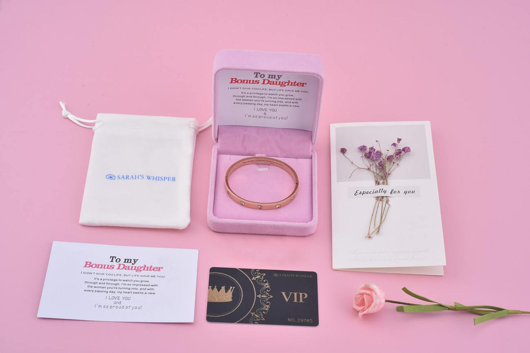 To My Bonus Daughter "Bonus Daughter I may not have given you the gift of life but life gave me the gift of you." Bracelet - SARAH'S WHISPER