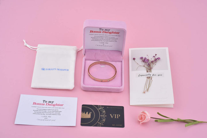To My Bonus Daughter "Bonus Daughter I may not have given you the gift of life but life gave me the gift of you." Bracelet - SARAH'S WHISPER