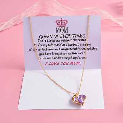 To My Mom " I Love You Mom" Purple Heart Necklace - SARAH'S WHISPER