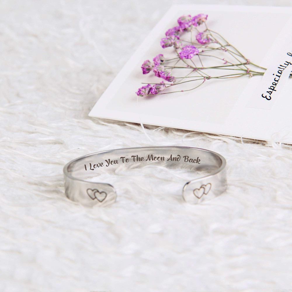 To My Daughter "I Love You to The Moon and Back" Double Heart Bracelet - SARAH'S WHISPER
