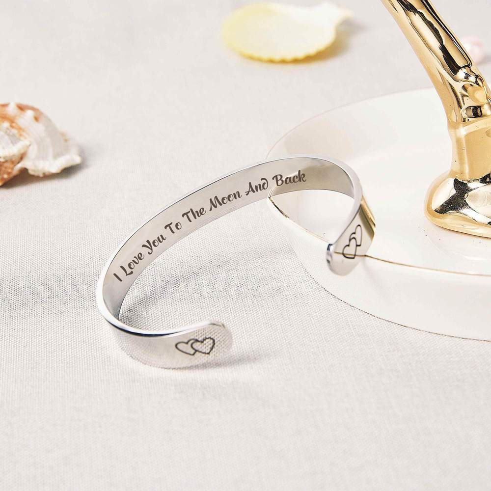 To My Daughter "I Love You to The Moon and Back" Double Heart Bracelet - SARAH'S WHISPER
