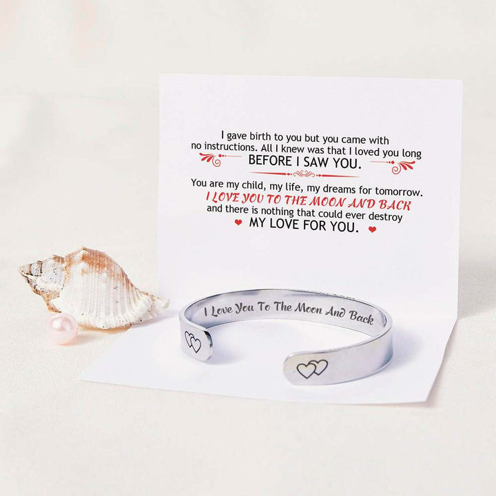 To My Daughter "I Love You to The Moon and Back" Double Heart Bracelet - SARAH'S WHISPER