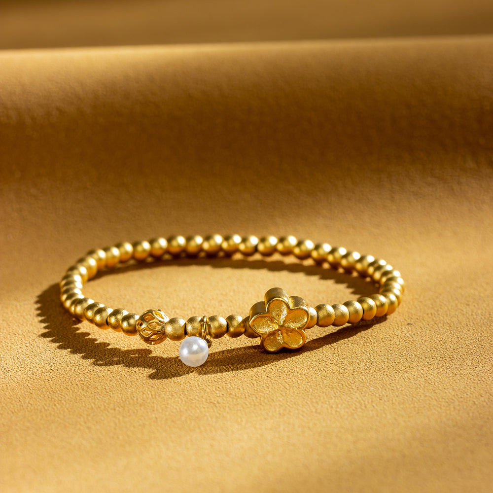 Pearl Stone Bracelet for Granddaughter with Heartfelt Card, Gift Box, and Bag, Symbolizing Uniqueness and Beauty