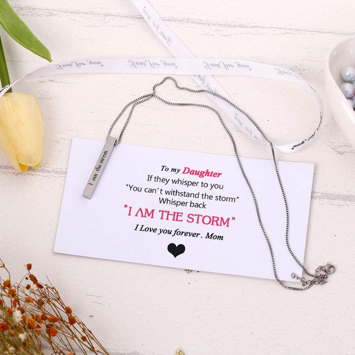[CUSTOM NAME AND BIRTHSTONE] To my Daughter "I am the storm" Necklace - SARAH'S WHISPER