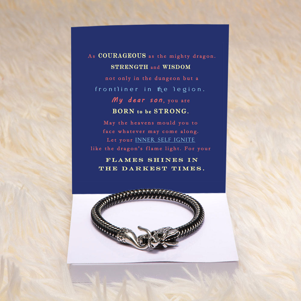 To My Son "Boost Your Flame" Dragon Bracelet