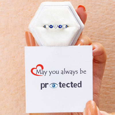 "Always be protected" Evil Eye Ring