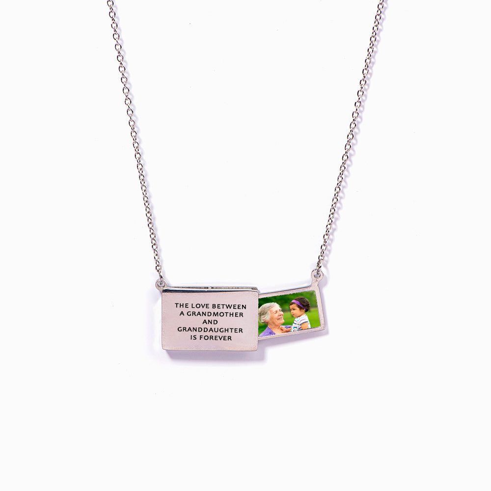 "To My Granddaughter 'The love between a grandmother and granddaughter is forever' Infinite Love Necklace in Titanium Steel with a heartfelt message card."