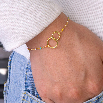 To My Best Friend "HARDCORE GIRL GANG" Double Ring Bracelet