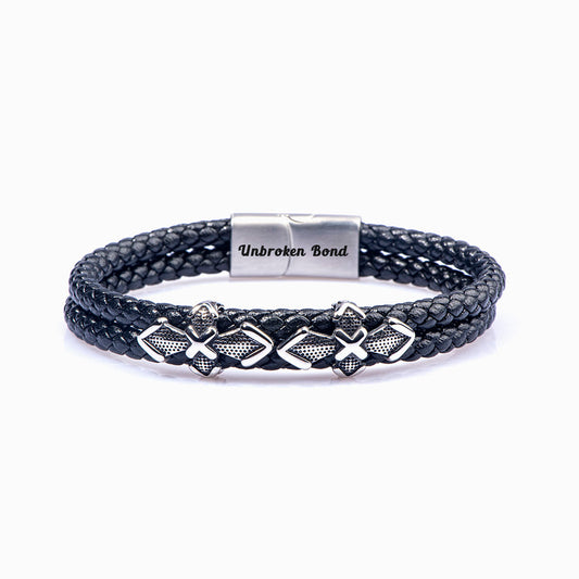 To My Grandson "The ties that bind us together can never be broken" Leather Braided Bracelet