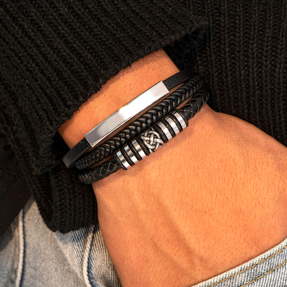 Grandson wearing grandson jewelry bracelet wrist shot