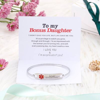 To My Bonus Daughter "BONUS DAUGHTER, I MAY NOT HAVE GIVEN YOU THE GIFT OF LIFE. BUT LIFE GAVE ME THE GIFT OF YOU" Bracelet - SARAH'S WHISPER