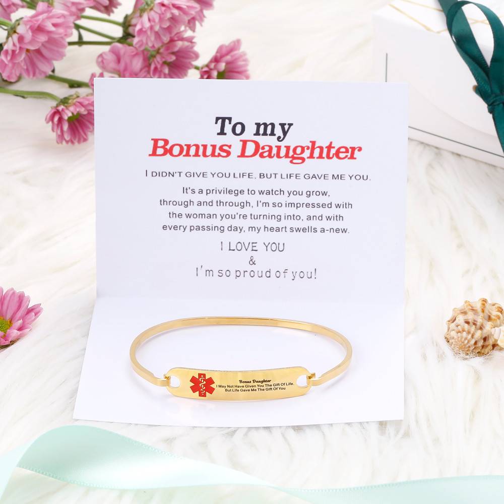 To My Bonus Daughter "BONUS DAUGHTER, I MAY NOT HAVE GIVEN YOU THE GIFT OF LIFE. BUT LIFE GAVE ME THE GIFT OF YOU" Bracelet - SARAH'S WHISPER