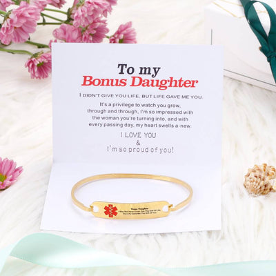 To My Bonus Daughter "BONUS DAUGHTER, I MAY NOT HAVE GIVEN YOU THE GIFT OF LIFE. BUT LIFE GAVE ME THE GIFT OF YOU" Bracelet - SARAH'S WHISPER